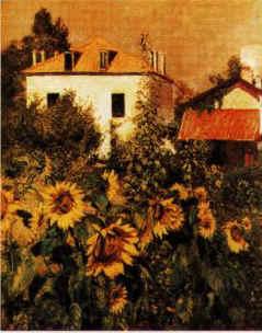 Gustave Caillebotte Sunflowers, Garden at Petit Gennevilliers Norge oil painting art